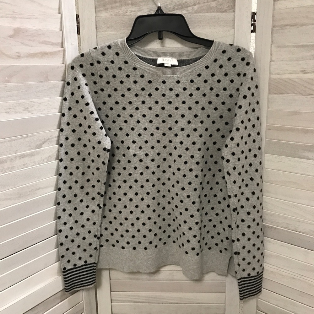 ANN Taylor LOFT Cotton Polka-dot sweater